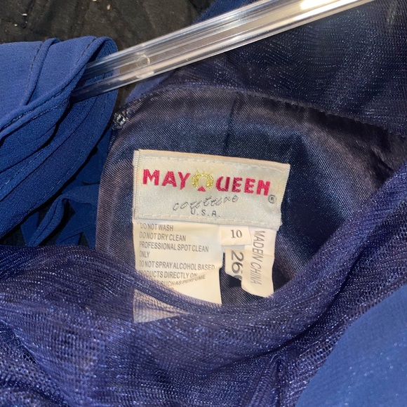 WORN ONCE May Queen Blue Formal Gown with Corset Back & Matching Shawl - Picture 3 of 3